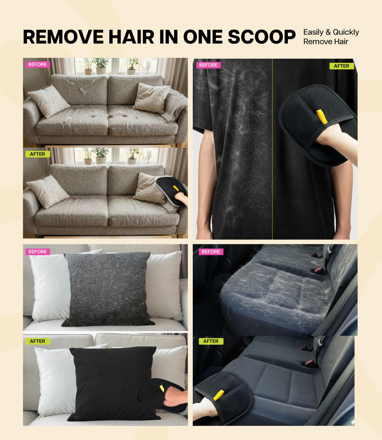 Reusable Pet Hair Remover Glove