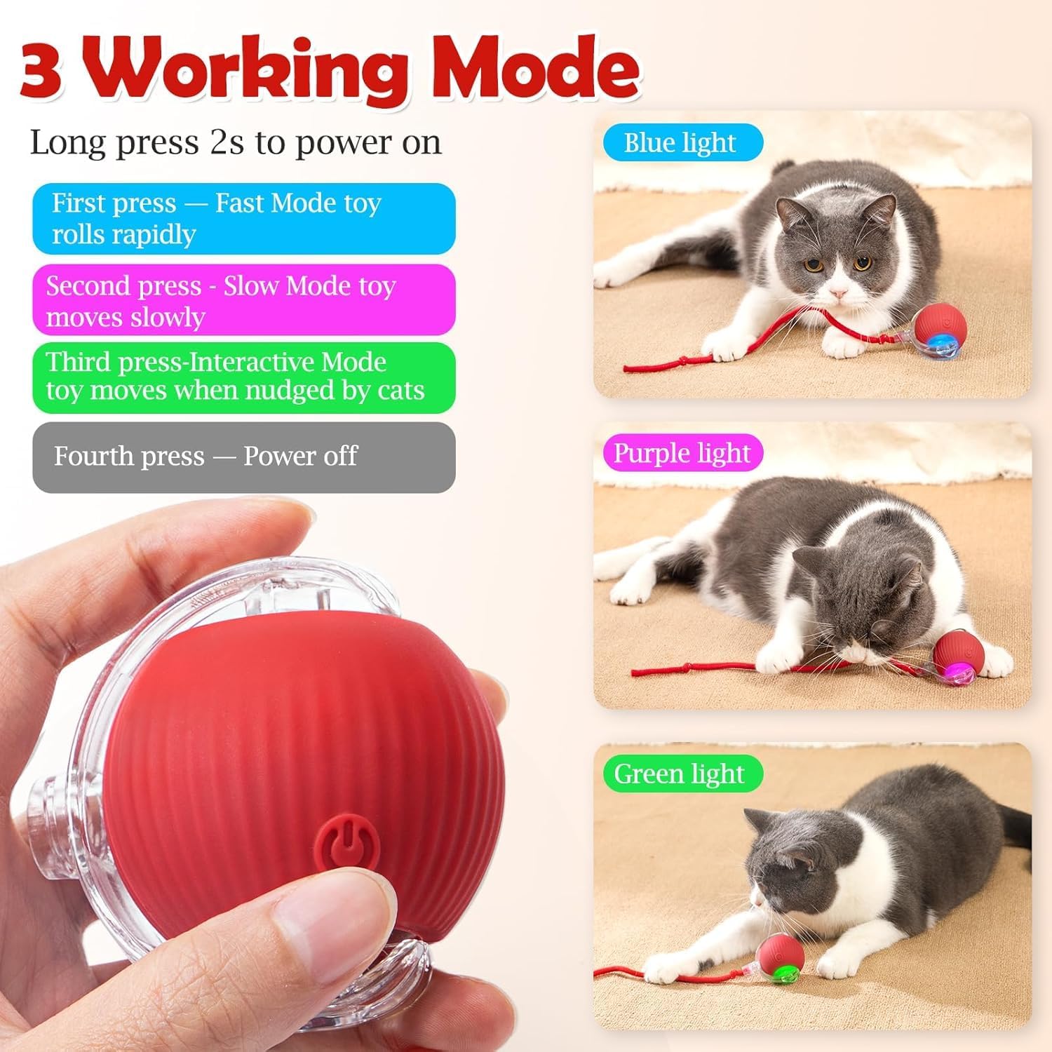 Smart Rolling LED Cat Ball