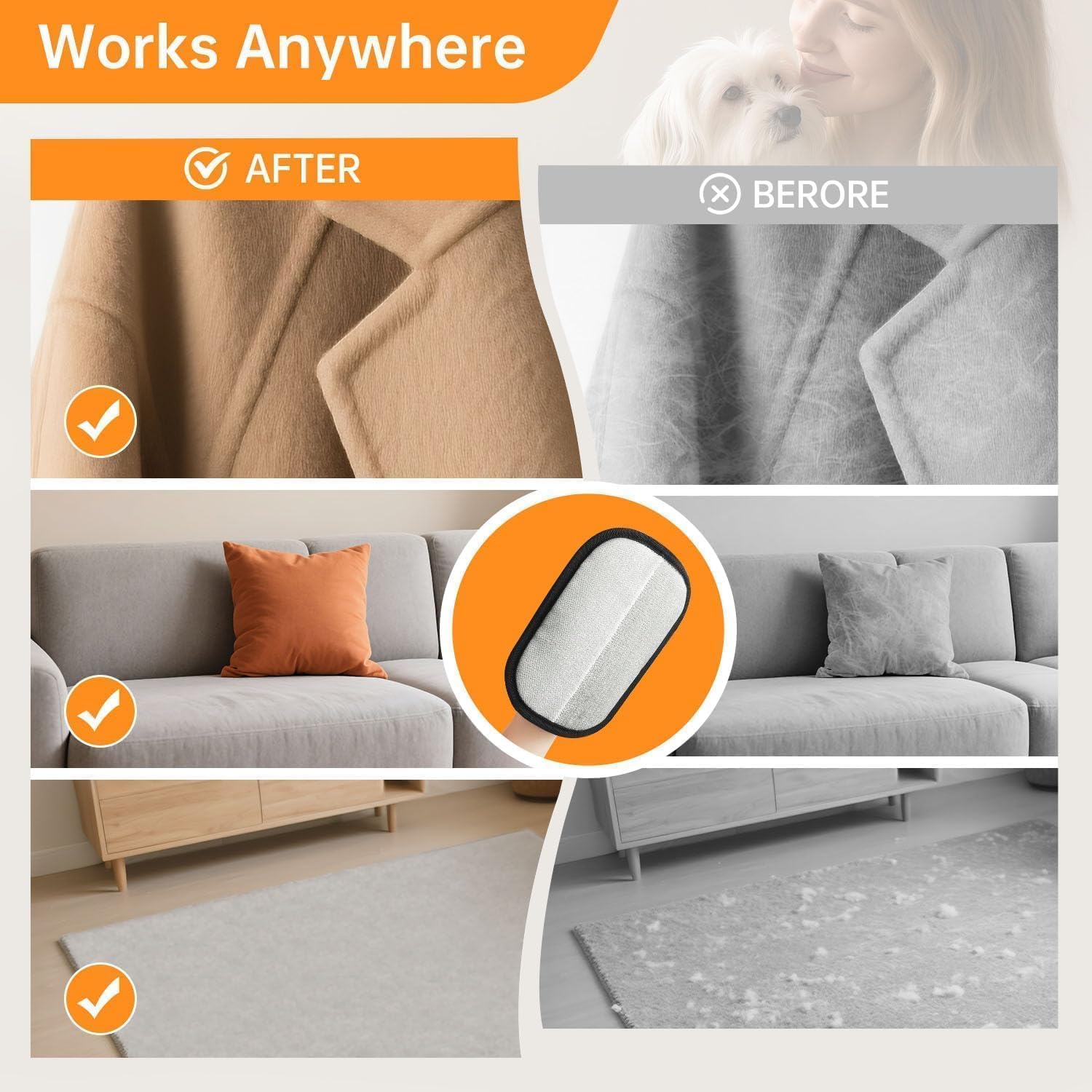 Reusable Pet Hair Remover Glove